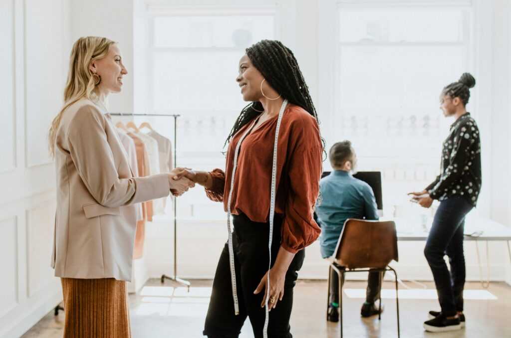 Designer meeting new client